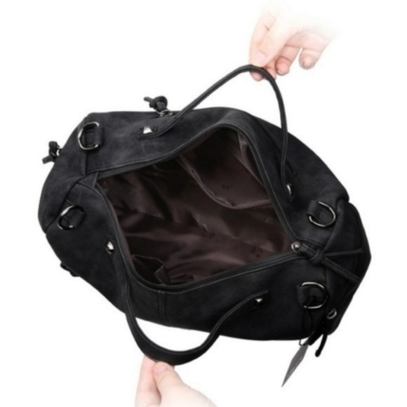 'Charlie' Vegan Leather Studded Crossbody - Picture 7 of 8